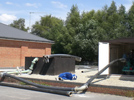 Pump testing at 80 l/s via a settling tank